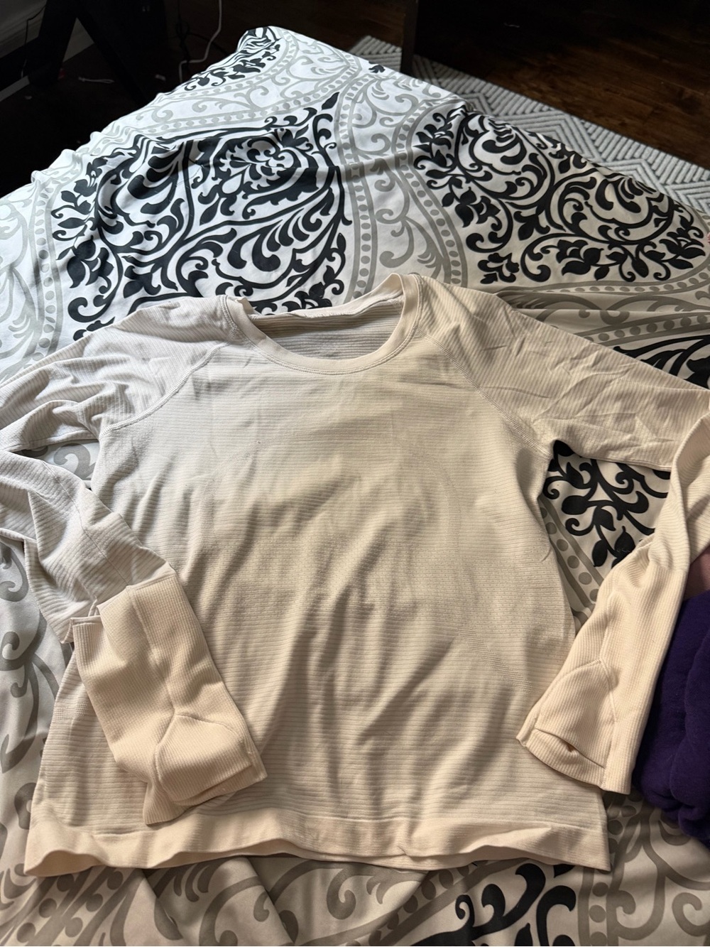 lululemon athletica Cream Lightweight Waffle Long-Sleeve Top